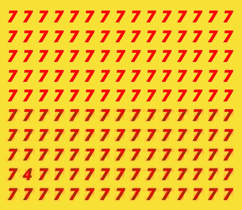 చిత్రంపై 4 సంఖ్యను కనుగొనండి